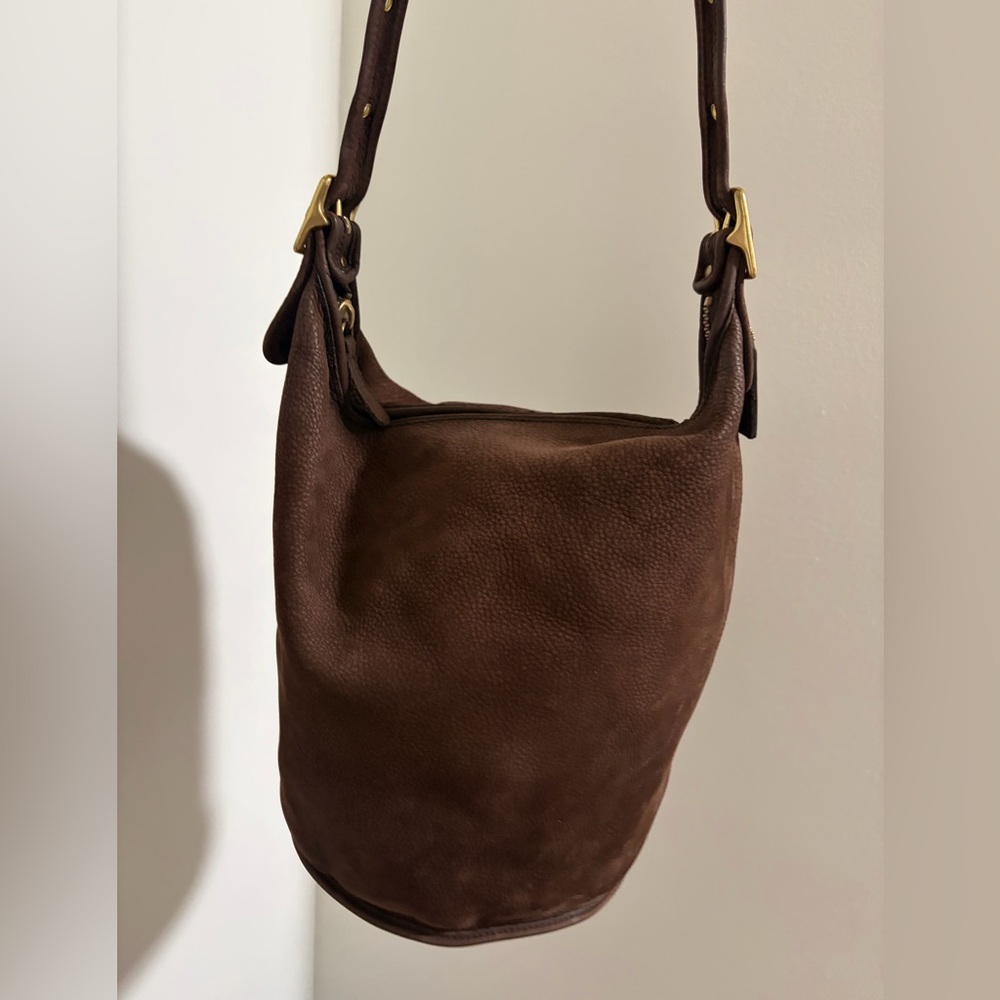Vintage Coach Nubuc Duffle Sac Chocolate 4950